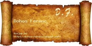 Dohos Ferenc névjegykártya