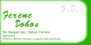 ferenc dohos business card